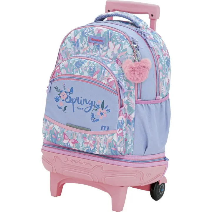 Mochila Carro Compact Desmontable Sportandem Tandem Flowfly, Rosa, 35 L - Bolsillos Organizadores y Cremallera Duradera - 34.5x44.5x23 cm - 1