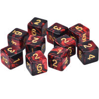 Juego De Dados Acrílicos 10 Piezas 6 Cara 16MM D6 Patrón Grabado Poliedro Para Juegos De Mesa RPG Dungeons And Dragons - details 8