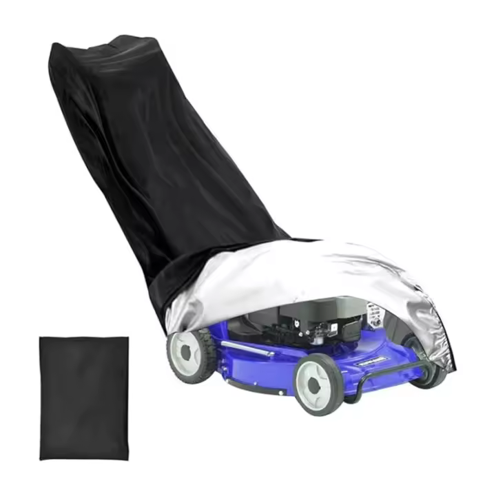 Funda para cortacésped, 210D con cordón y bolsa de almacenamiento, funda protectora para la mayoría de los modelos de cortacésped 193 x 112 x 64 cm - 1