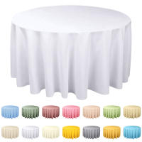 Mantel Redondo De Seda Blanca Resistente Al Agua Para Boda Cubierta De Overlay Brillante Y Suave Para Banquete Decoración De Mesa - details 0