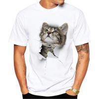 Camiseta De Verano Para Hombres Y Mujeres Con Estampado De Gato Divertido Casual Cuello Redondo Manga Corta Talla Oversize Harajuku Tees Top - details 4