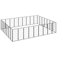 vidaXL Jaula Perros Acero Recubierto Polvo Negro Puerta Cachorro Dimensiones 50x50x100cm (4 paneles),  150x50x100cm (8 paneles),  200x100x100cm (12 paneles) y mas - details 5