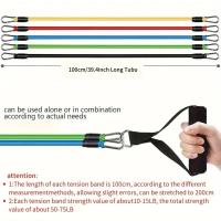 Set De 11 Pzas De Bandas De Resistencia TPE Con Anclaje De Puerta Manijas Y Correa Para Entrenamiento Elasticidad Adecuado Para Piernas Cintura Y Muslos - details 6
