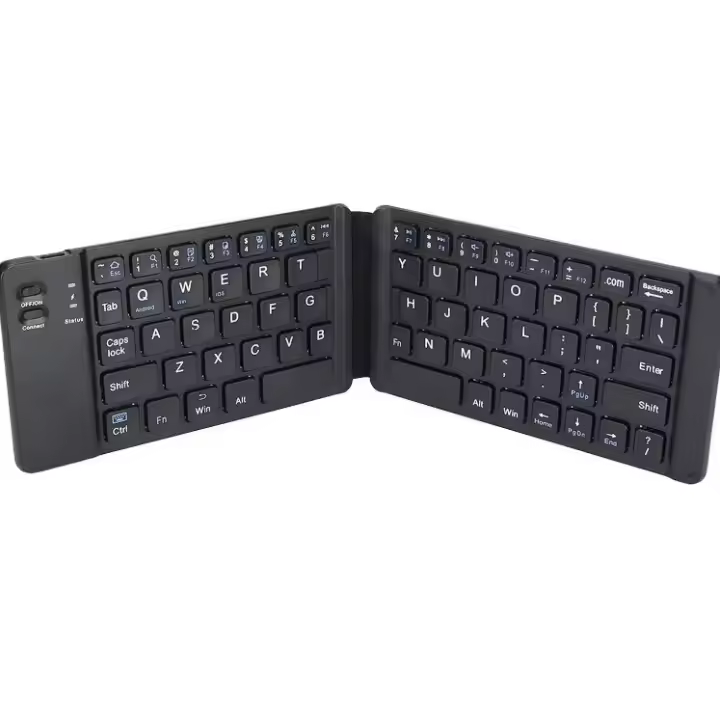 Teclado plegable inalámbrico con Bluetooth para iPhone, iPad, teléfono inteligente, Mini teclado de viaje recargable - 1