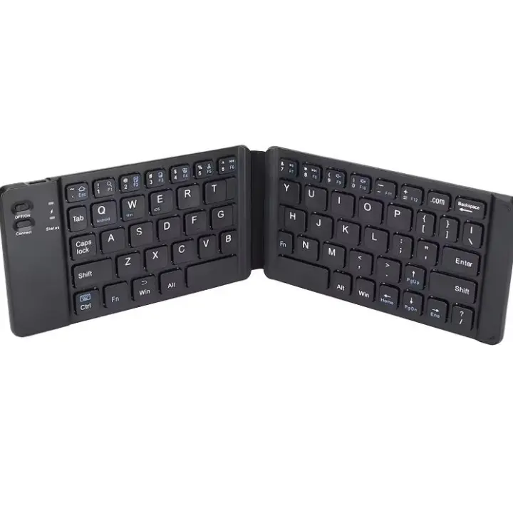 Teclado plegable inalámbrico con Bluetooth para iPhone, iPad, teléfono inteligente, Mini teclado de viaje recargable - 1