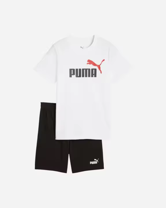 Conjunto Camiseta + Bermuda Blanco Puma-ESS 2 COLOR No. 1 Logo Tee and Shorts Set B-686298-02-BLANCO UNISEX JUNIOR - 1