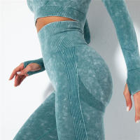 SSITO Conjunto de Yoga sin Costura para Mujer, trajes Deportivos para Fitness, ropa de Gimnasio, Top Short de manga Largo, camisas, Mallas para Corver High, pantalones de entrenamiento - details 28