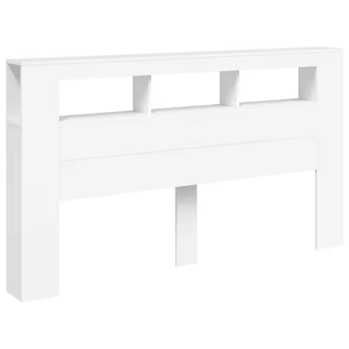 vidaXL Cabecero con LED madera de ingeniería blanco 180x18,5x103,5 cm - 1