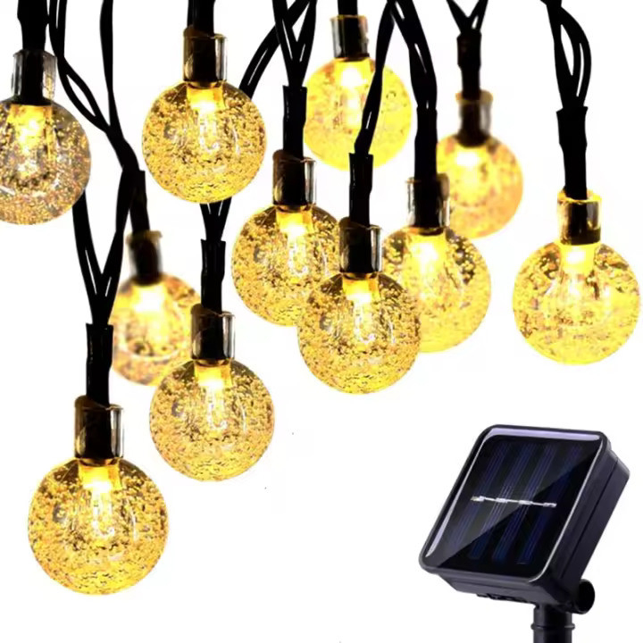Luces De Hilo De Faeir De Cristal Solar 5M20L Impermeables Para Decoración De Navidad Camping Jardín Fiesta - 1