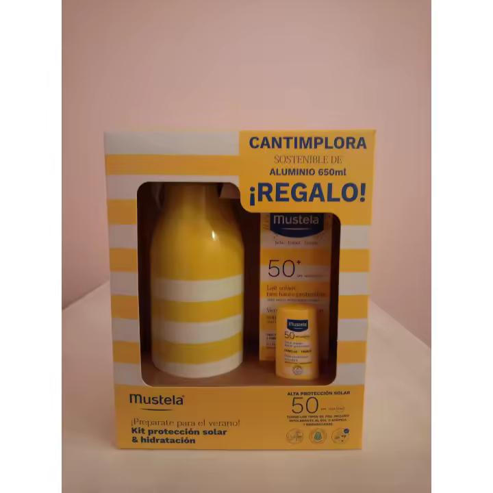 MUSTELA KIT LECHE SOLAR 50 SPF 100 ML + STICK SOLAR 9 ML + CANTIMPLORA REGALO - 1
