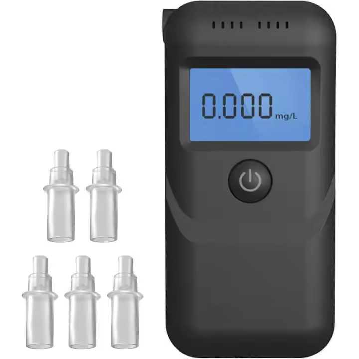 Probador de alcohol promille meter with Pantalla digital LCD Azul, medidor de alcohol profesional with degree de precisión - 1