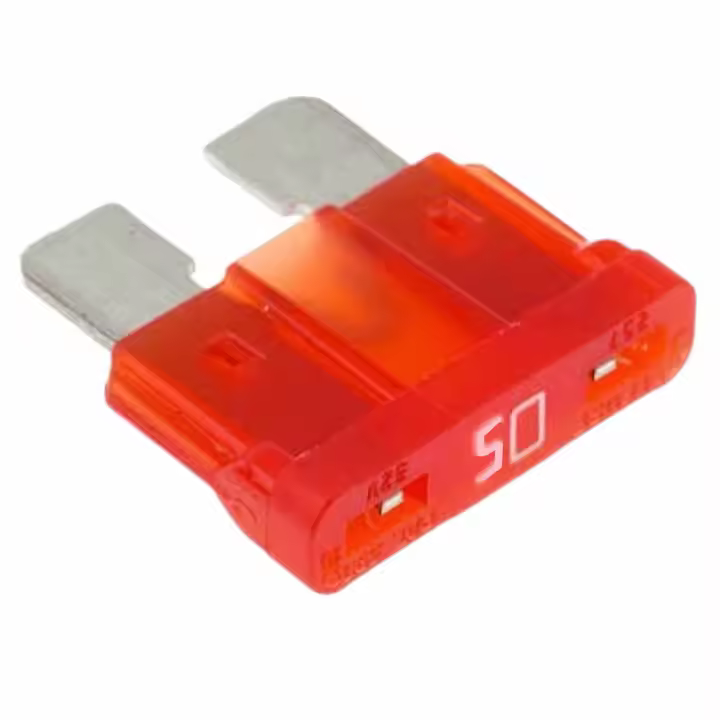 AUTOZOCO Fusible Para Vehículo 32V DC Grande Maxi, fusibles de cuchilla, Fusible Coche, Fusible Caravana, Fusible Camión, Fusible Moto, Maxi fusible, Fusible 32v, Fusible 50A, Rojo - 1