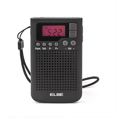 Radio de bolsillo digital Elbe RF93 | AM/FM | Auriculares incluidos | Altavoz incorporado | Color negro - 1