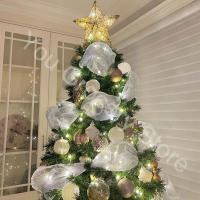 Cinta De Decoración Para Navidad 26cm 10 Yardas Dorada Y Plateada Mesh Para Arbol De Navidad Regalo De Boda DIY Xmas Tree Ribbon - details 5