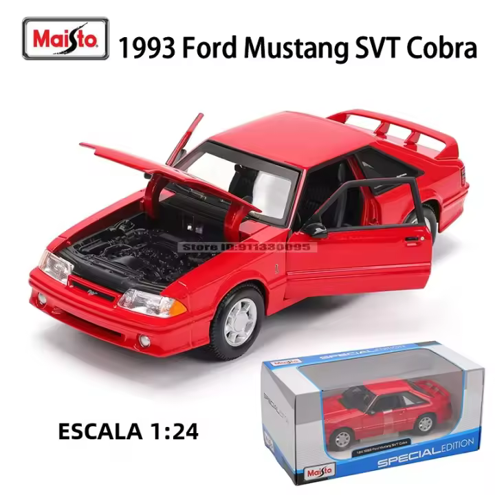 Maisto 1:24 Modelo De Coche De Aleación 1993 Ford Mustang SVT Cobra Decoración Artesanal Juguete Colección Regalo Die-Casting - 1