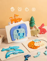 Rompecabezas De Madera Educativo Montessori Animales Dibujos Animados Juego De Inteligencia Para Niños Regalo De Aprendizaje Temprano - details 0