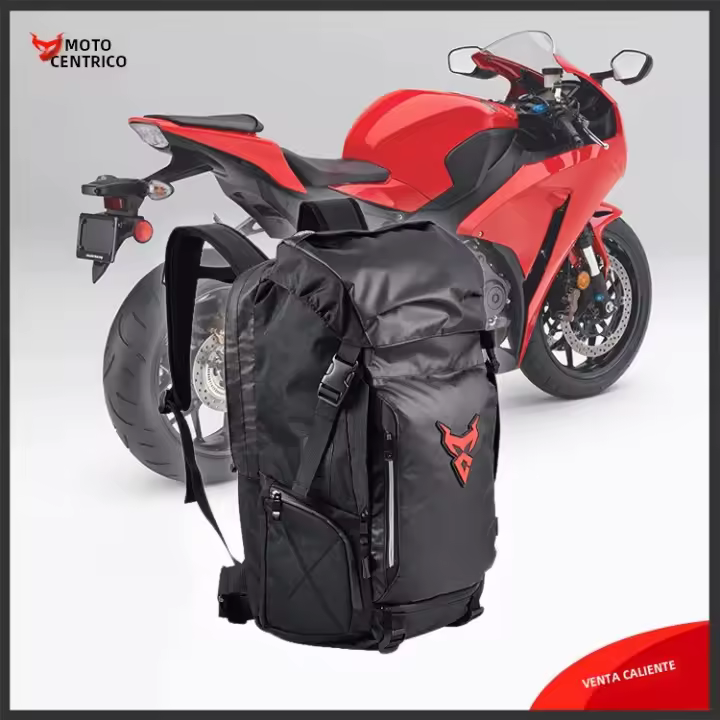 MOTOCENTRIC Mochila Impermeable Para Motocicleta Multifuncional Bolsa De Viaje Para Moto Con Espacio Para Casco De Motocicleta Y Banda Trasera - 1