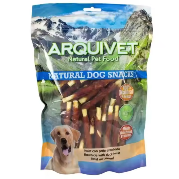 Arquivet Twist con pato enrollado - 13cm - 1000gr Snack para perros - 1
