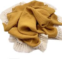 Manta de gasa de algodón de doble capa para bebé INS, manta de muselina de algodón puro, crepé, chal a prueba de viento, borla de encaje, manta para niños - details 7