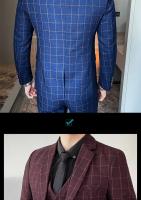 Traje De Moda Para Hombre 2025 (Blazer+Chaleco+Pantalones) Estilo Artístico Casuero Elegante Talla M-5XL Adecuado Para Bodas Y Trabajo - details 14