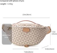 Riñonera cruzada para mujer, bolso bandolera para mujer, riñonera pequeña con cinturón, riñonera a cuadros para mujer, diseño blanco 2 - details 1