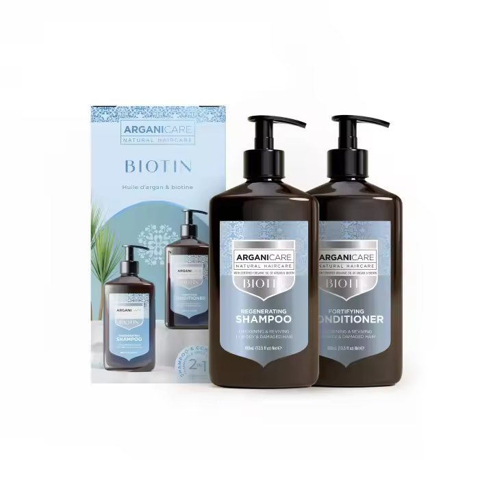 SET DUO BIOTINA ARGANICARE - champú y acondicionador Fortalecedor 400ml. - 1
