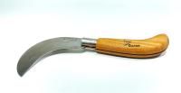 Navaja curva acero inoxidable Flores Cortes Tranchete de recolección fruta vendimia 100mm. Robusta y reforzada navaja curva  con mango de madera de cocobolo. - details 3