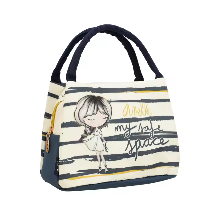 Merendera pequeña Anekke Memories - Bolsa porta alimentos o nevera - Dos asas cortas de mano - Cierre de cremallera - Interior de aluminio - Ref. 40484-102 - Mide 23 x 19 x 16 cm - 1