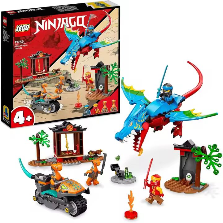 LEGO NINJAGO 71759 Templo del Dragón Ninja, Moto de Juguete, Mini Figuras NYA y KAI CRYSTALLIZED - Piezas 161 - 1