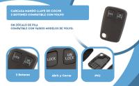 Banner - Carcasa mando llave de coche 2 botones compatible con Volvo