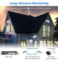 Hiseeu 5MP POE sistema de cámara de seguridad, grabador de video en red de 8CH H.265, detección de humanos AI, visión nocturna HD, impermeable IP66, sin HDD - details 2