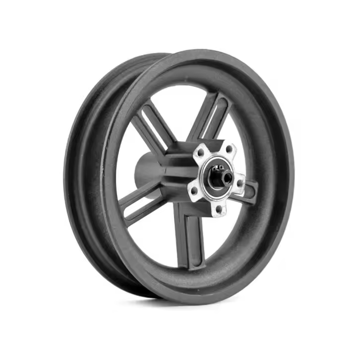 OMMVI Llanta Trasera para Patinete Eléctrico Xiaomi M365, 1S y Essential – Repuesto Compatible de Aluminio Reforzado – Alta Resistencia y Estabilidad – Para Disco de Freno de 5 Tornillos – Fácil Instalación, Acabado Negro Mate - 1