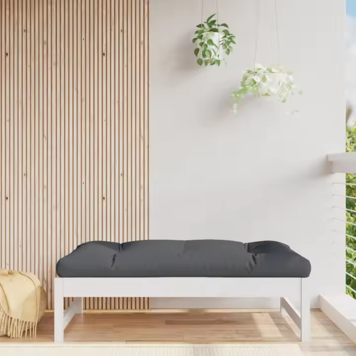 Taburete de jardín madera maciza de pino blanco 120x80 cm - 1