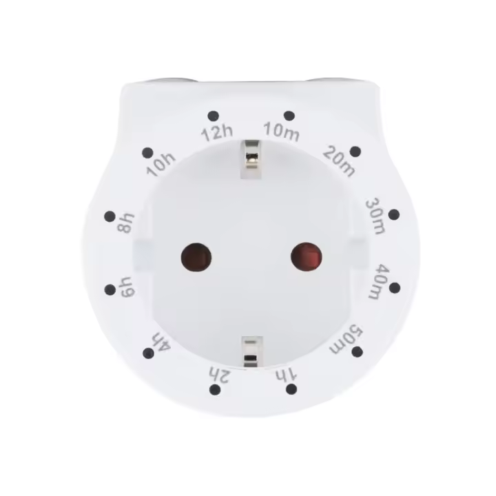 Enchufe Temporizador SCHWAIGER de cuenta atrás interruptor horario intermedio toma de corriente temporizador diurno 12 ajustes horarios interruptor reloj analógico 2 botones blanco - 1