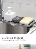 Organizador De Cocina Multifuncional Flexible Con Drenaje Y Antideslizante Soporte Para Jabón Y Esponja Espacioso Y Ecológico - details 3