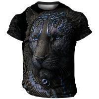 Camiseta De Hombre Con Estampado 3D De León Domineante Verano Casual Animal Pattern Top Harajuku Manga Corto Sobredimensionado Streetwear - details 9
