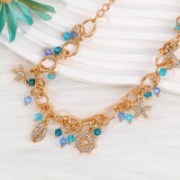 Encanto Pulsera popular con colgante de ancla y estrella de mar de aleación estilo vacaciones oceánicas para damas - details 2
