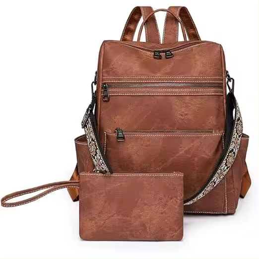 Women Backpack Anti-Theft Lightweight Waterproof PU Fashion Travel Multipurpose Convertible Purse Shoulder Bag Handbag Backpack - 1