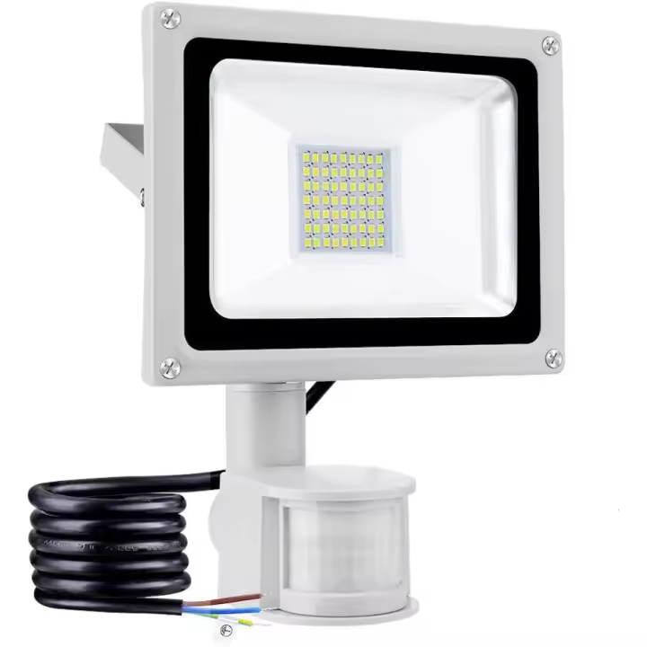 Foco LED para exteriores de 30 W con sensor de movimiento, 2700 lm, 6500 K, blanco frío, lámpara de seguridad para exteriores, resistente al agua IP65, para jardines, garajes y balcones - 1