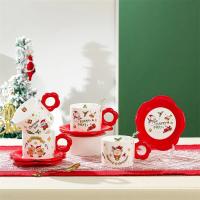 Juego De Taza Y Tazón De Cerámica Con Cuchara Tema Navideño Taza De Café Dibujo Animado Taza Para Bebida Taza De Leche Regalo Con Cuchara Taza De Mug - details 1