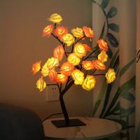 Lámpara De Rosas Con 24 LED Decoración De Mesa Para Bodas Día De La Madre San Valentín Regalo Para Niñas Y Madres Adorno De Árbol De Luz Atmosférica - details 0