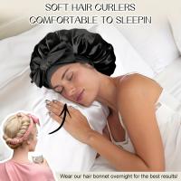 Gorro de seda para dormir,Rizador de pelo sin calor y Gorro de dormir de satén, rizadores de pelo sin calor para cabello largo, para dormir durante la noche, herramienta de peinado perezoso de bricolaje - details 4