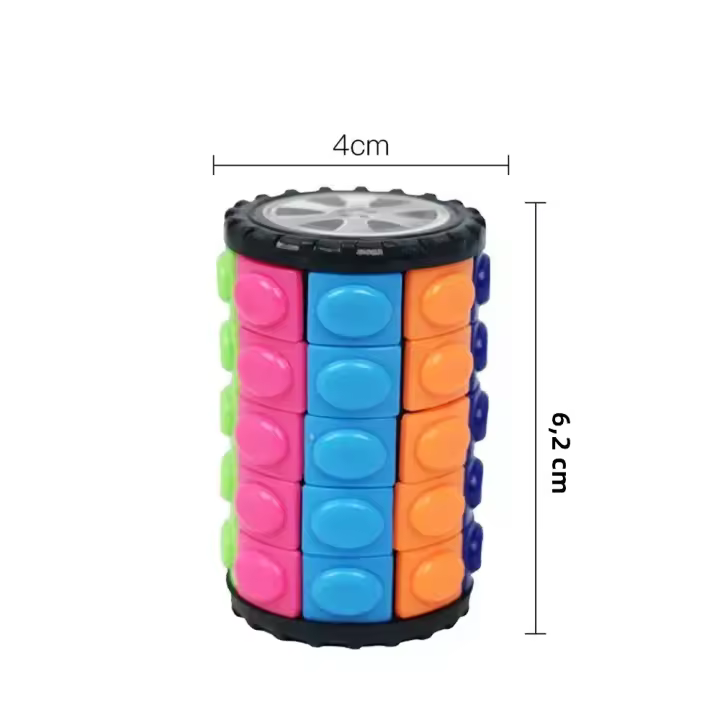 Juguete Educativo 3D Torre De Mano Fidget Para Niños Puzzle De Rota Y Desliza Nivel De 7 Cilindros Juego De Mentiras Para Adultos - 1