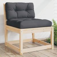 vidaXL Sofá de jardín con cojines madera impregnada de pino en color Impregnado natural/Marrón cera/Pino natural y más | acolchados duraderos para sofás de jardín terraza exterior - details 2
