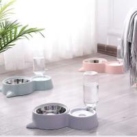Tazón Para Gatos 2 En 1 Con Dispensador De Agua Y Alimento Almacenamiento Automático Contenedor De Alimento Con Agua Para Mascotas Perros Y Gatos Material De Acero Inoxidable - details 1