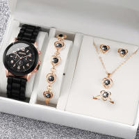 Set De 6 Relojes Para Mujer Casual Con Correa De Silicona Y Diamantes En Forma De Corazón Relojes De Cuarzo Analogos Sin Caja - details 1