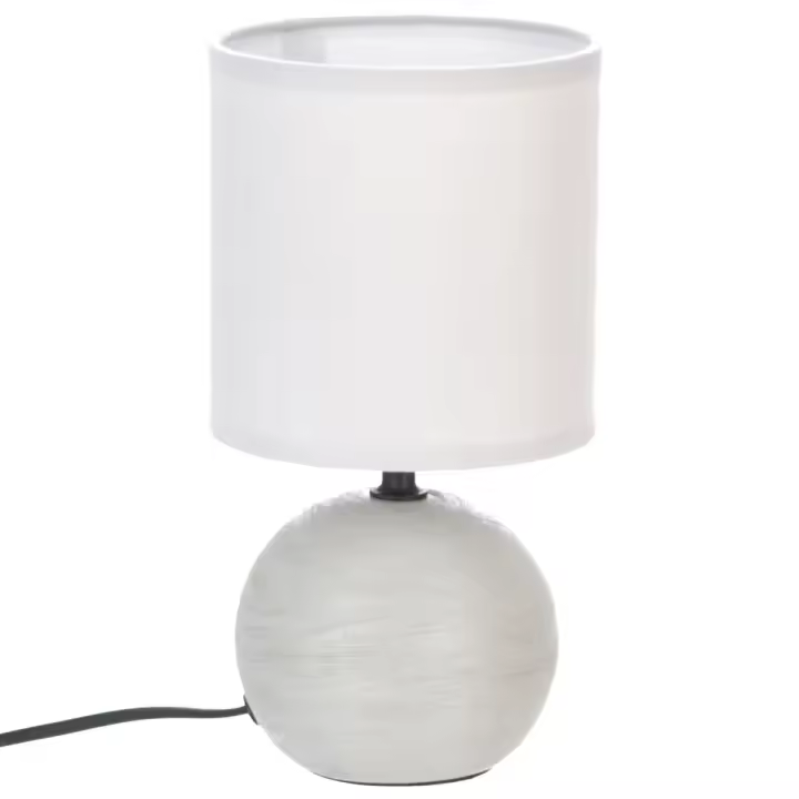 New Planet Home® Lámpara de Cerámica "Sphera" E14 60W - Producto Seguro | Lámapra de Mesa Lisa / Estriada, Colores a Escoger | Lámpara de sobremesa para mesita de noche - New Planet Home · Convertimos tu casa en un Hogar - 1