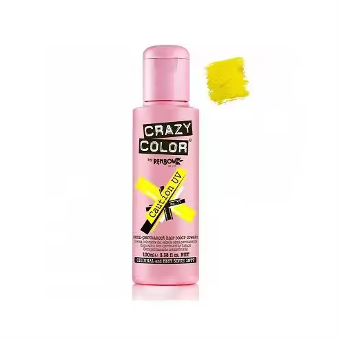 Coloracion de Fantasia Crazy Color 77 Caution UV - Neon Yellow 100 ml. - 1