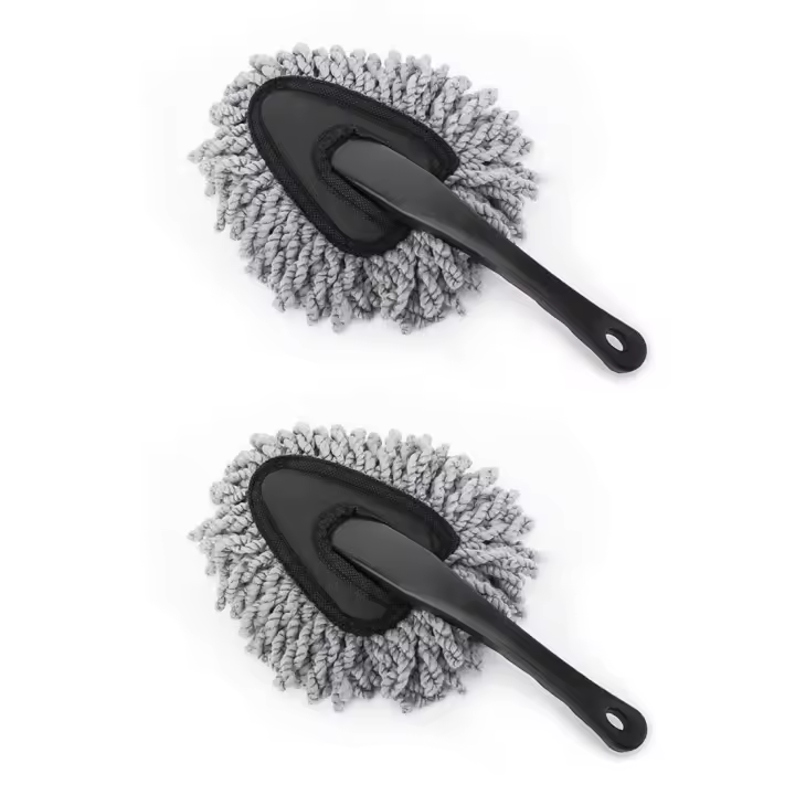 Car Duster, juego de 2 cepillos para salpicadero de coche de microfibra supersuave - gris - 1