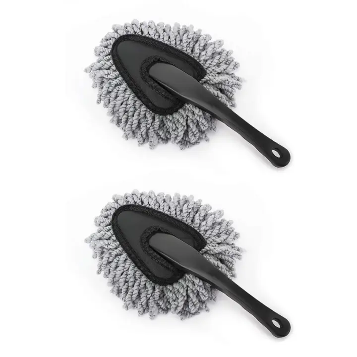 Car Duster, juego de 2 cepillos para salpicadero de coche de microfibra supersuave - gris - 1